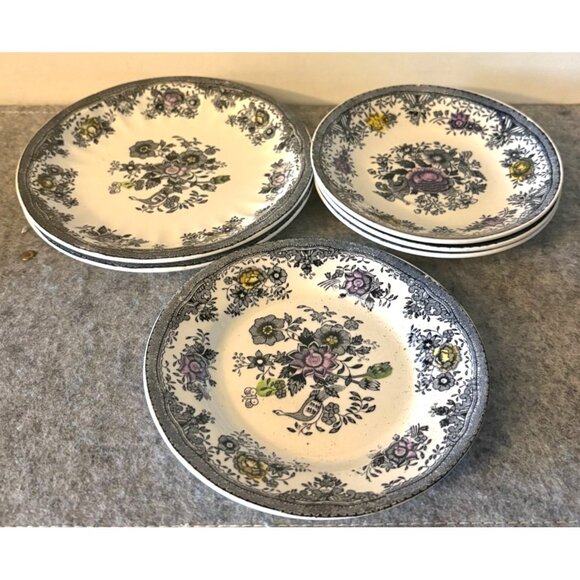 Vintage Egersund Norway Black Pheasant Design Plates 3-6.75", 3-5.5" and Shallow - Picture 2 of 8